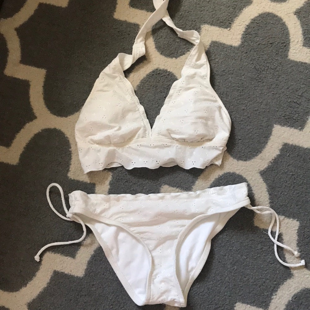 Gently used white eyelet bikini- 2 piece